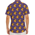 Halloween Bat And Moon Pattern Print Men's Deep V-Neck Shirt