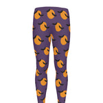 Halloween Bat And Moon Pattern Print Men's leggings