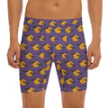 Halloween Bat And Moon Pattern Print Men's Long Boxer Briefs