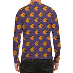 Halloween Bat And Moon Pattern Print Men's Long Sleeve Rash Guard