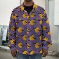 Halloween Bat And Moon Pattern Print Men's Shirt Jacket