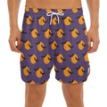 Halloween Bat And Moon Pattern Print Men's Split Running Shorts