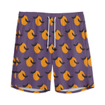 Halloween Bat And Moon Pattern Print Men's Sports Shorts