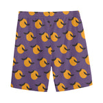 Halloween Bat And Moon Pattern Print Men's Sports Shorts