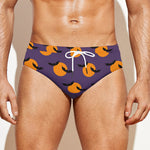 Halloween Bat And Moon Pattern Print Men's Swim Briefs