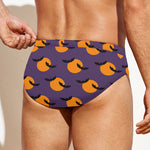Halloween Bat And Moon Pattern Print Men's Swim Briefs
