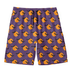Halloween Bat And Moon Pattern Print Men's Swim Trunks