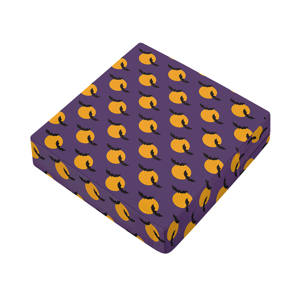 Halloween Bat And Moon Pattern Print Outdoor Seat Cushion Cover