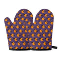 Halloween Bat And Moon Pattern Print Oven Mitts