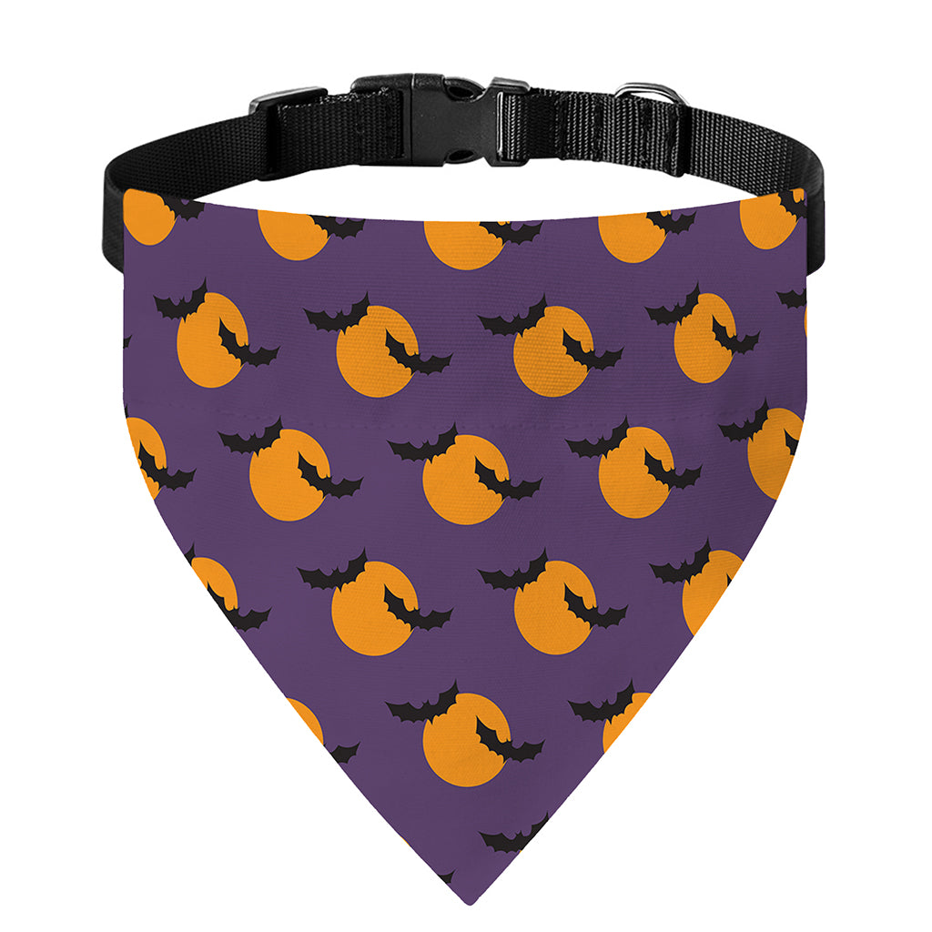 Halloween Bat And Moon Pattern Print Over The Collar Dog Bandana