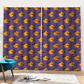 Halloween Bat And Moon Pattern Print Pencil Pleat Curtains