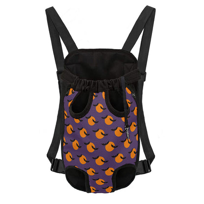 Halloween Bat And Moon Pattern Print Pet Carrier Backpack