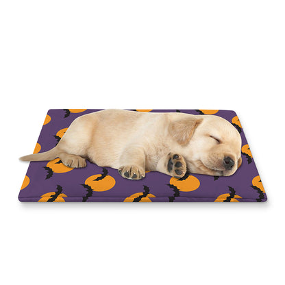 Halloween Bat And Moon Pattern Print Pet Cooling Mat Cover