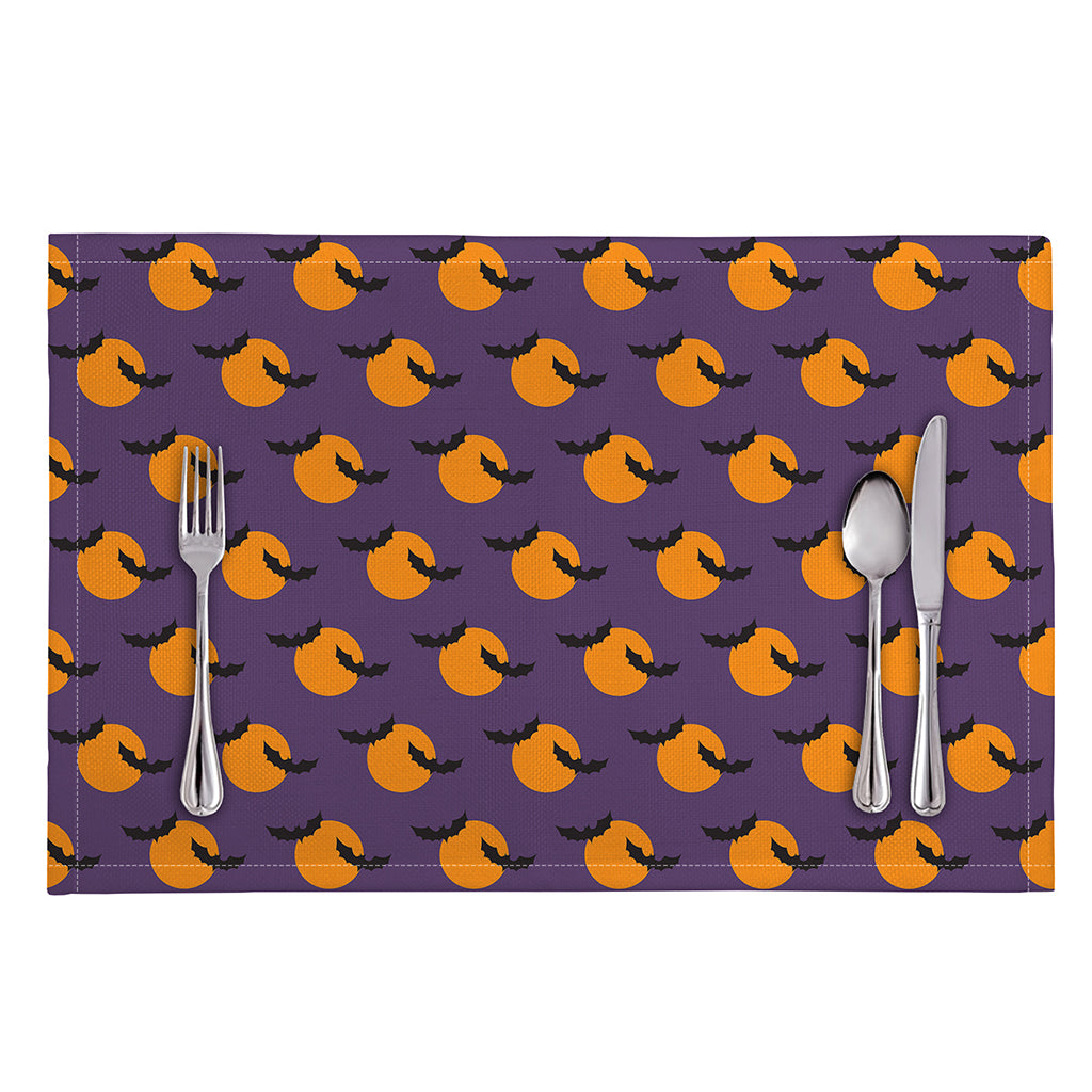 Halloween Bat And Moon Pattern Print Placemat