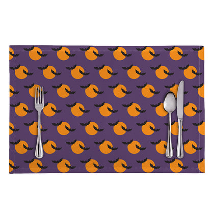 Halloween Bat And Moon Pattern Print Placemat