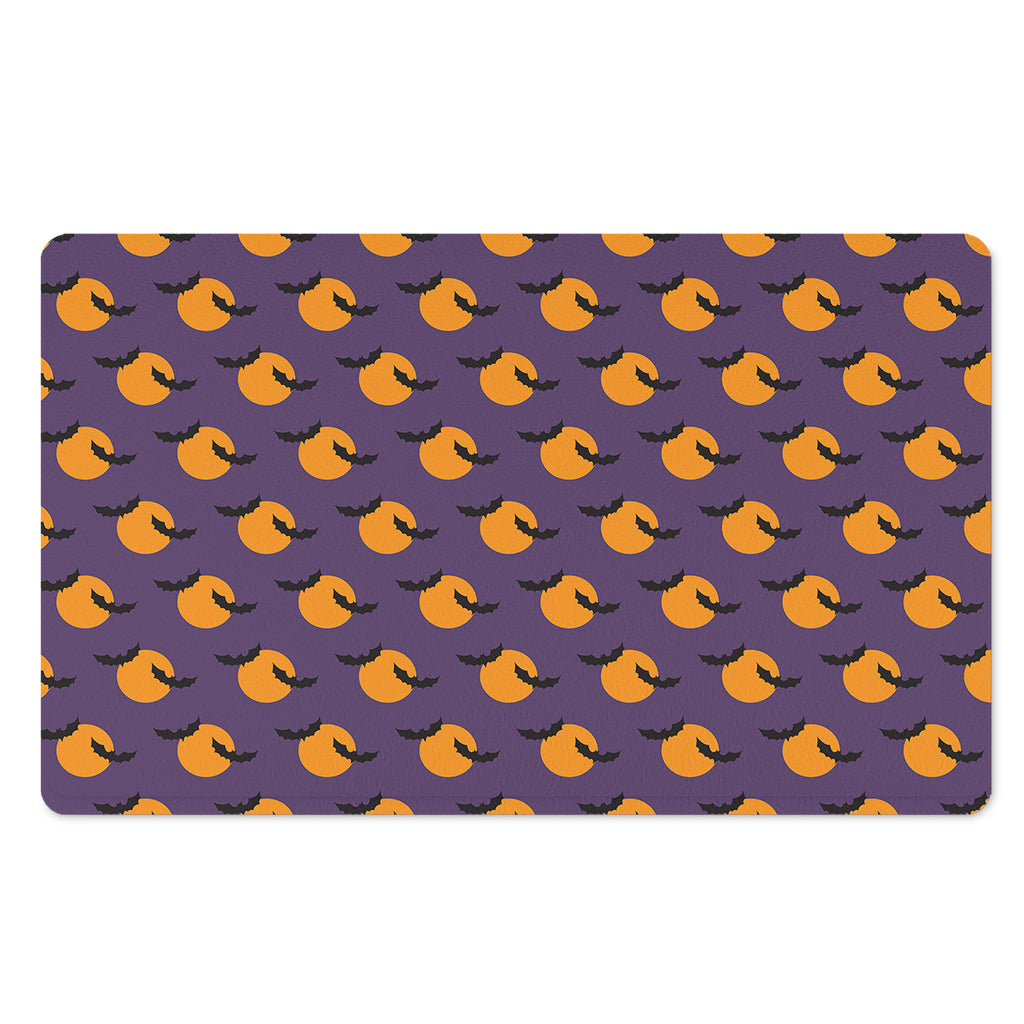 Halloween Bat And Moon Pattern Print Polyester Doormat