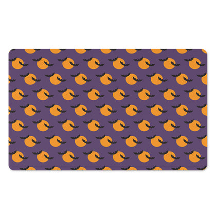Halloween Bat And Moon Pattern Print Polyester Doormat