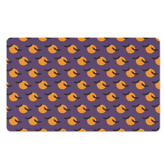 Halloween Bat And Moon Pattern Print Polyester Doormat