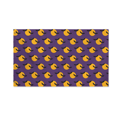 Halloween Bat And Moon Pattern Print Polyester Flag