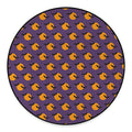 Halloween Bat And Moon Pattern Print Round Floor Mat