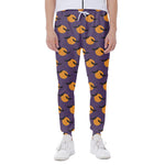 Halloween Bat And Moon Pattern Print Scuba Joggers