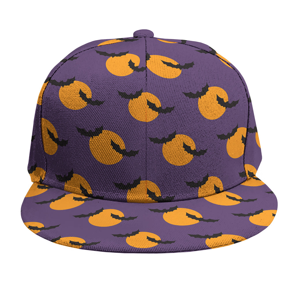 Halloween Bat And Moon Pattern Print Snapback Cap