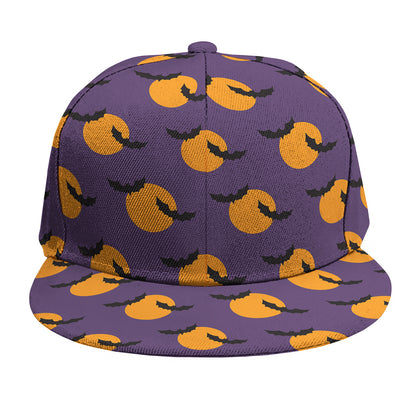 Halloween Bat And Moon Pattern Print Snapback Cap