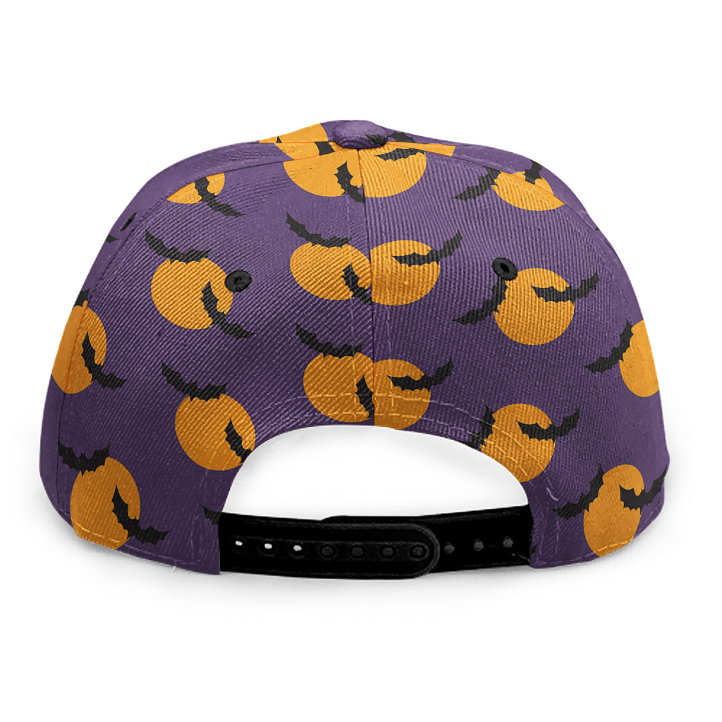Halloween Bat And Moon Pattern Print Snapback Cap