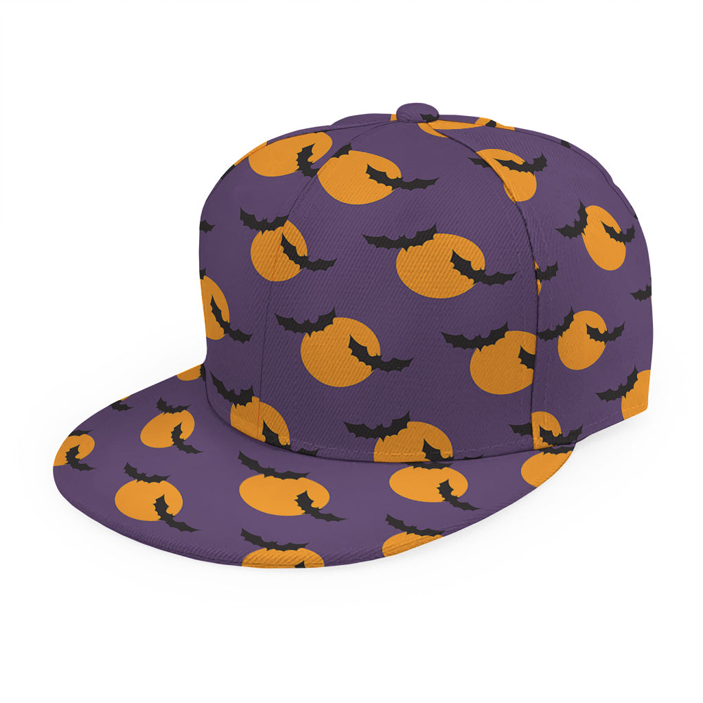 Halloween Bat And Moon Pattern Print Snapback Cap
