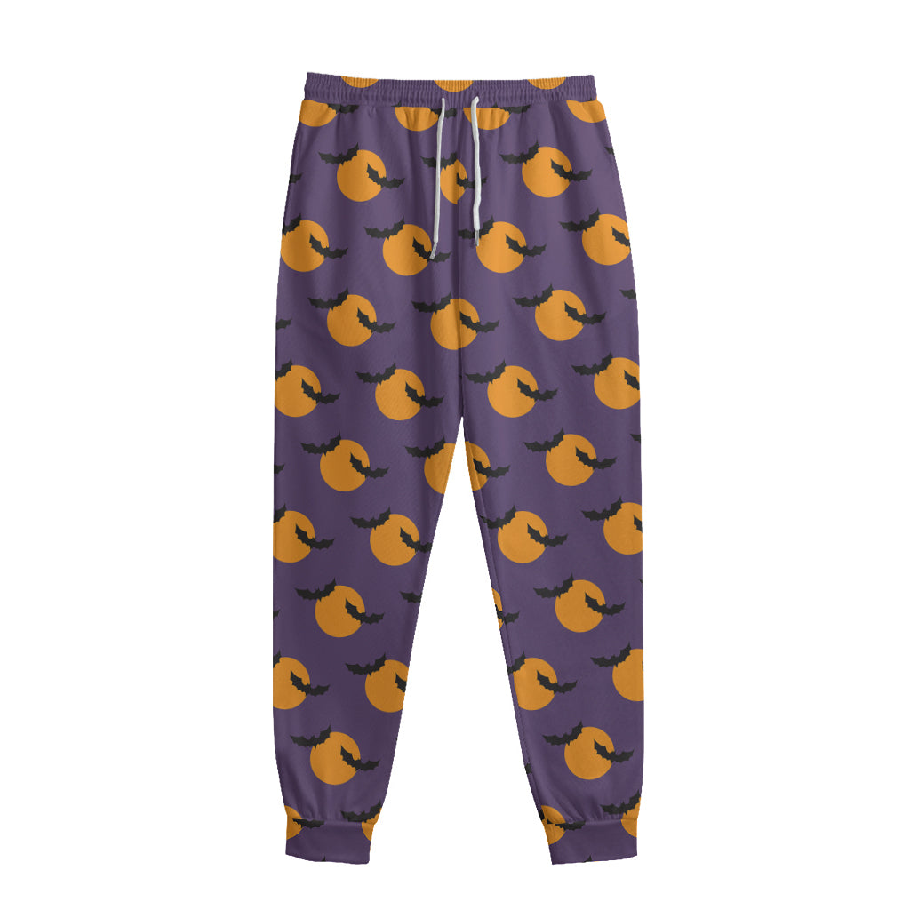 Halloween Bat And Moon Pattern Print Sweatpants