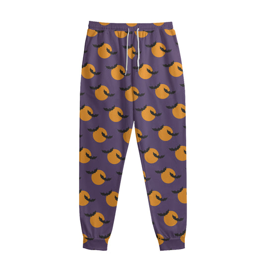 Halloween Bat And Moon Pattern Print Sweatpants