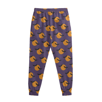 Halloween Bat And Moon Pattern Print Sweatpants