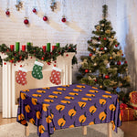 Halloween Bat And Moon Pattern Print Tablecloth
