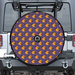 Halloween Bat And Moon Pattern Print Tire Cover With Camera Hole