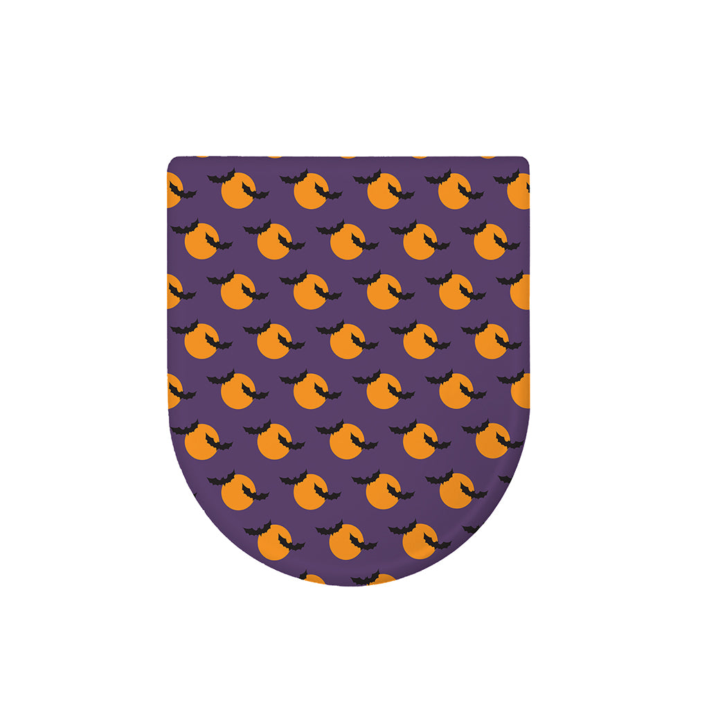 Halloween Bat And Moon Pattern Print Toilet Lid Cover