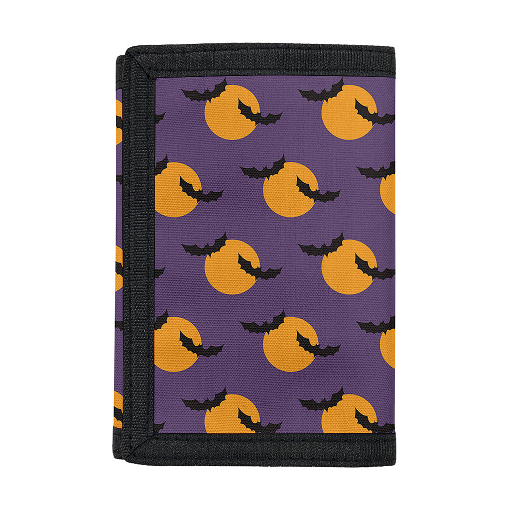 Halloween Bat And Moon Pattern Print Trifold Wallet