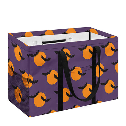 Halloween Bat And Moon Pattern Print Utility Tote Bag