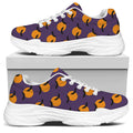 Halloween Bat And Moon Pattern Print White Chunky Shoes