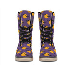 Halloween Bat And Moon Pattern Print Winter Boots
