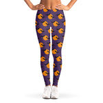 Halloween Bat And Moon Pattern Print Women's Leggings