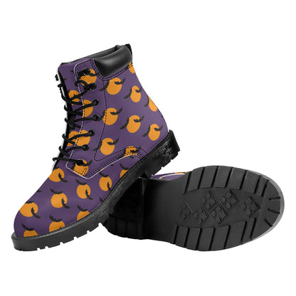 Halloween Bat And Moon Pattern Print Work Boots