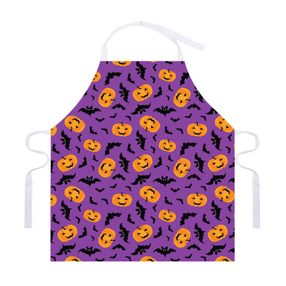 Halloween Bat And Pumpkin Pattern Print Adjustable Apron