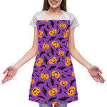 Halloween Bat And Pumpkin Pattern Print Adjustable Apron