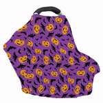 Halloween Bat And Pumpkin Pattern Print Baby Seat Cover
