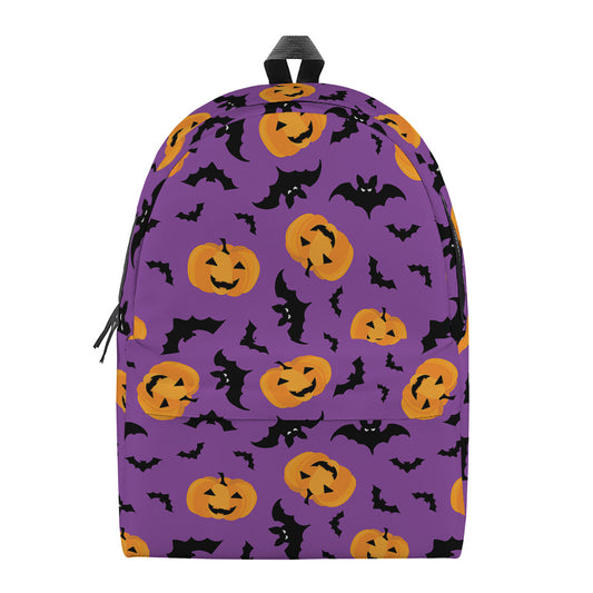 Halloween Bat And Pumpkin Pattern Print Backpack