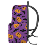 Halloween Bat And Pumpkin Pattern Print Backpack