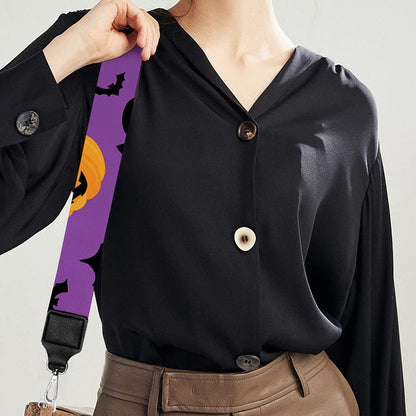 Halloween Bat And Pumpkin Pattern Print Bag Strap
