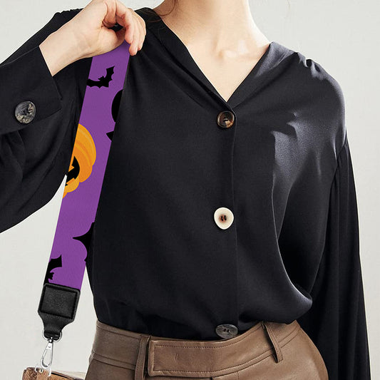 Halloween Bat And Pumpkin Pattern Print Bag Strap