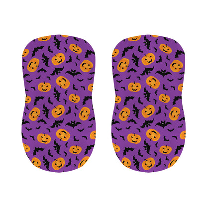 Halloween Bat And Pumpkin Pattern Print Bar Stool Covers
