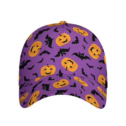 Halloween Bat And Pumpkin Pattern Print Baseball Cap
